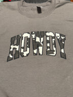 Howdy cowprint embroidered sweatshirt