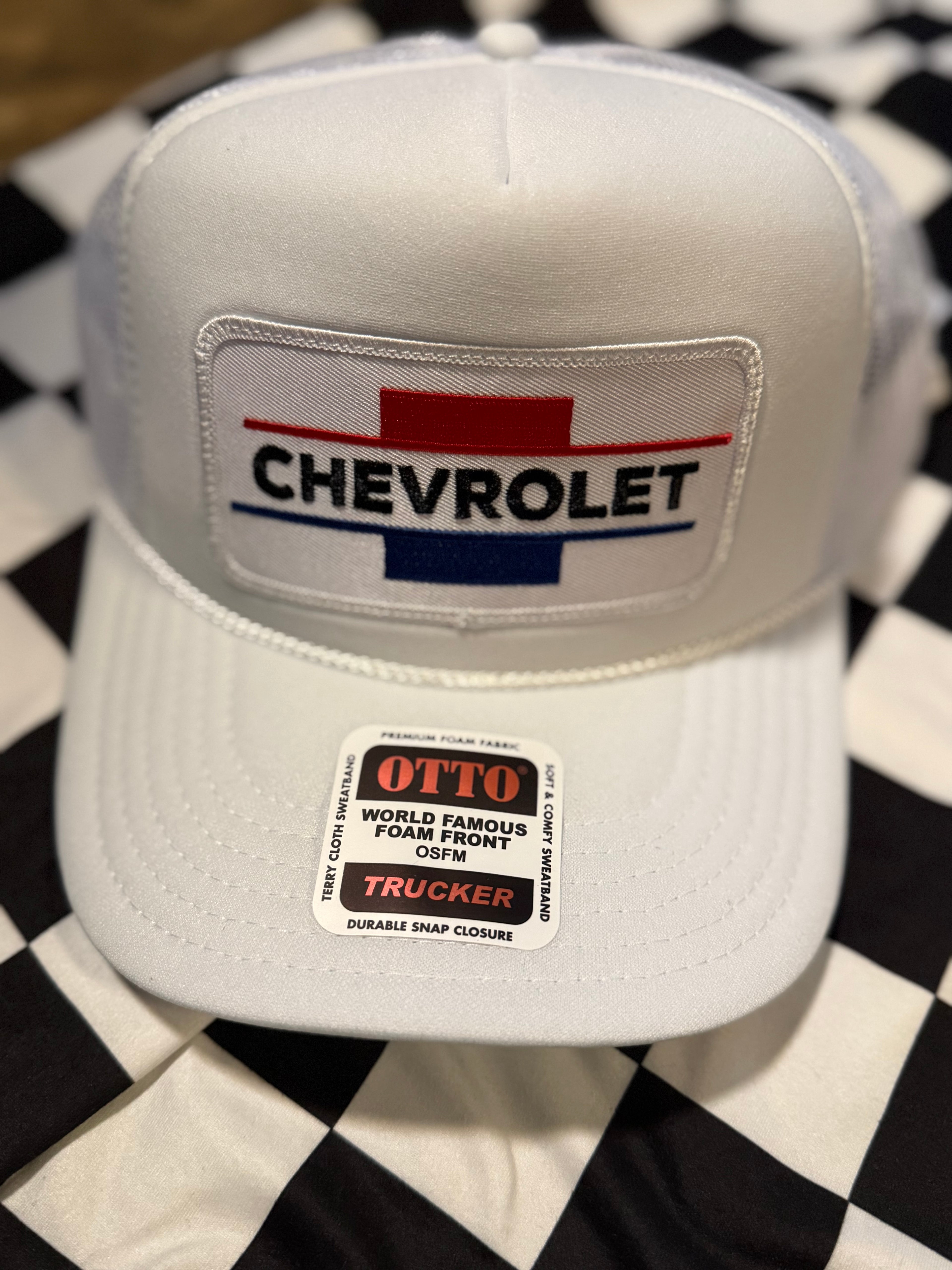 Chevy Classic Curved Bill Patch Hat “White”