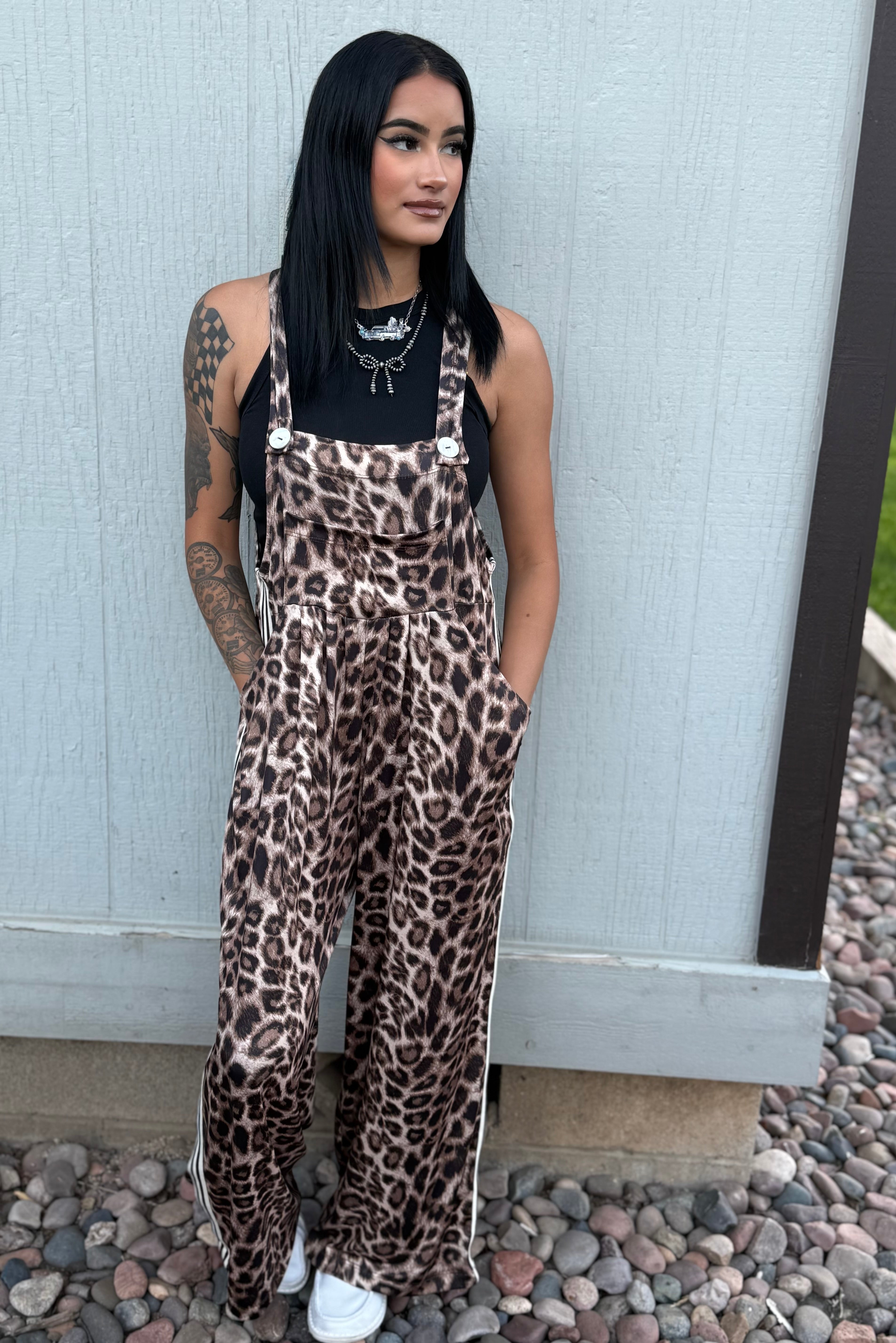 Karli Silky Cheetah Overalls