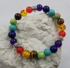 Handmade Chakra Stone Semi Precious Stretch Bracelet