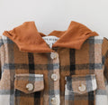 Hooded Brown, orange & Cream Flannel Jacket