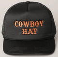Cowboy Hat Embroidered Mesh Back Trucker Cap