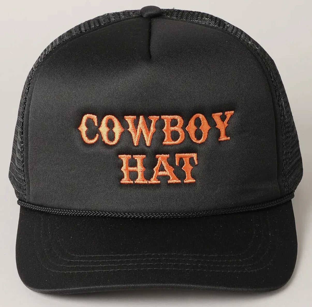 Cowboy Hat Embroidered Mesh Back Trucker Cap