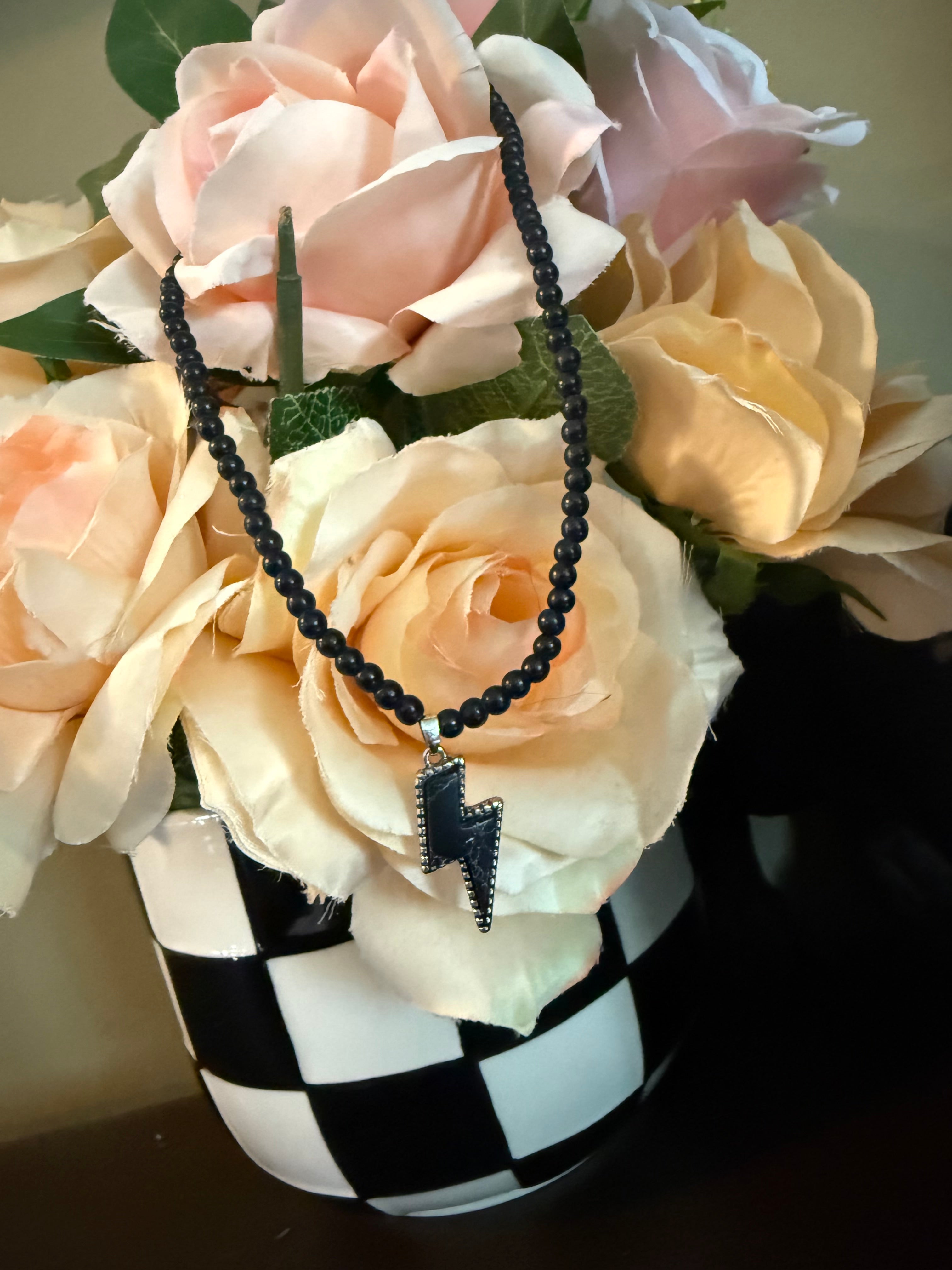 Western Lightning Bolt Choker “Black On Black”