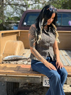 Western Leopard Print Slim Denim Vest