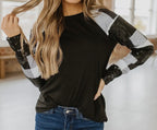Corbin Buffalo Plaid Sequin Top