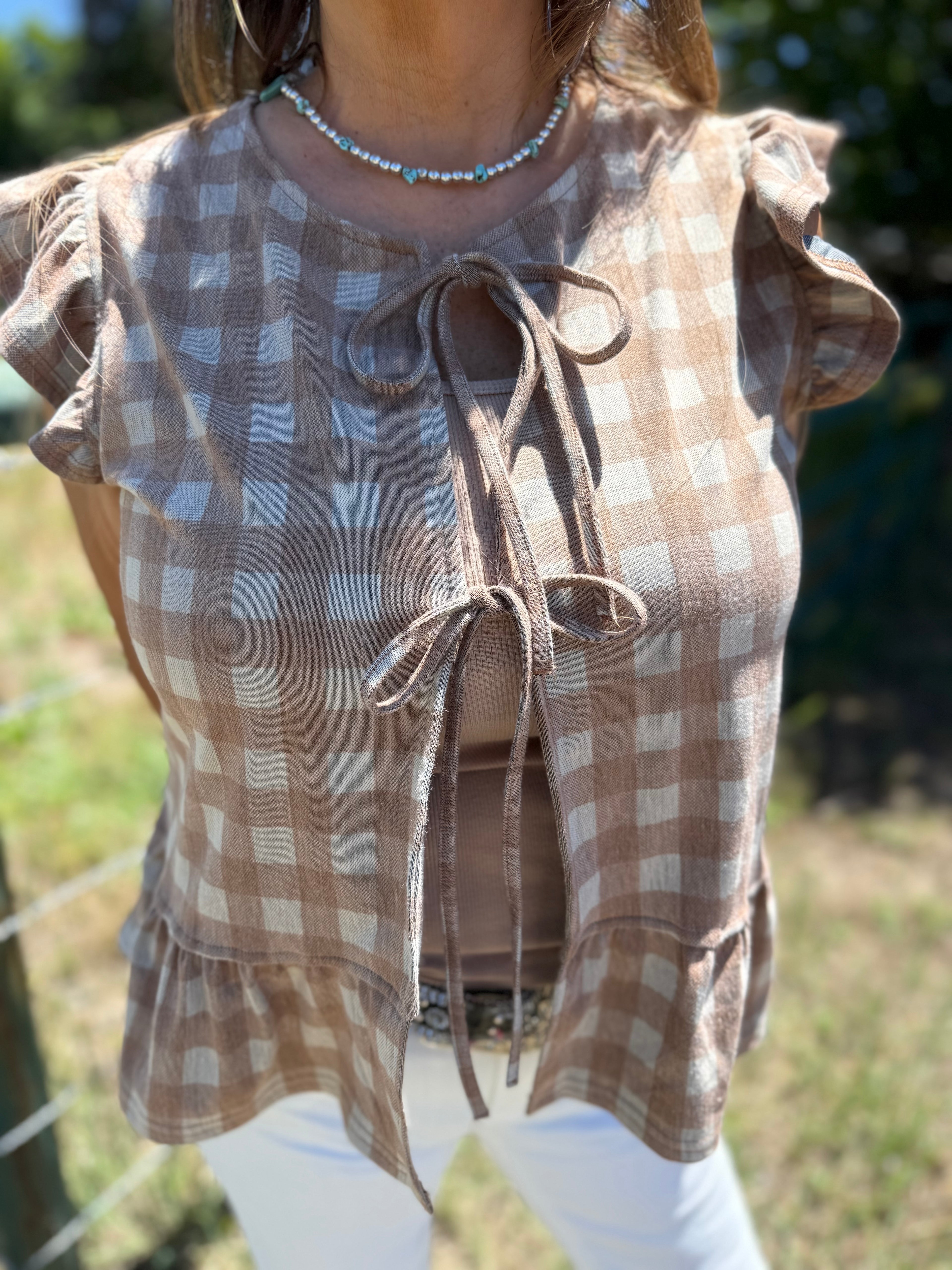 Molly Tie Front Soft Denim Vest