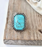 Western Style Turquoise Stone Adjustable Ring