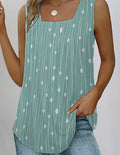 Square Neck Sleeveless Printed Tank Top “Mint”