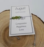 Handmade Birthday Stone Natural Stone Bracelet with Card