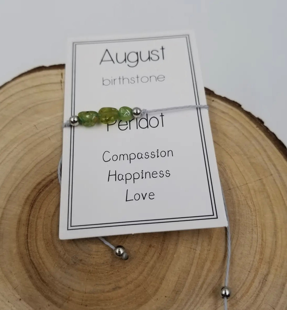 Handmade Birthday Stone Natural Stone Bracelet with Card