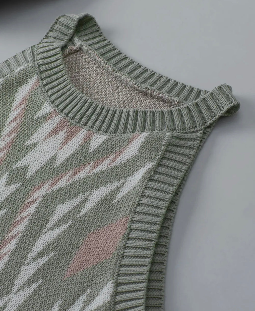 Green Western Tribal Aztec Pattern Knit Sweater Tank