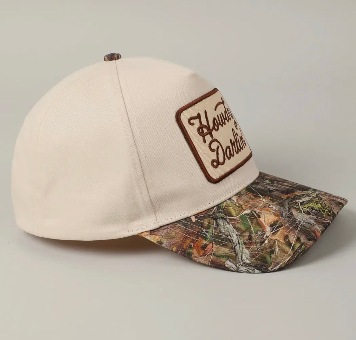 Howdy Darlin' Embroidery Patch Realtree camo cap