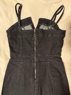Suspenders High Stretch Denim Jumpsuit “Black”
