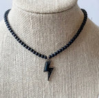 Western Lightning Bolt Choker “Black On Black”