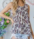 Western Apparel Animal Print Babydoll Top Pink