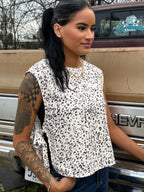Western Leopard Print Knot Side Twill Vest