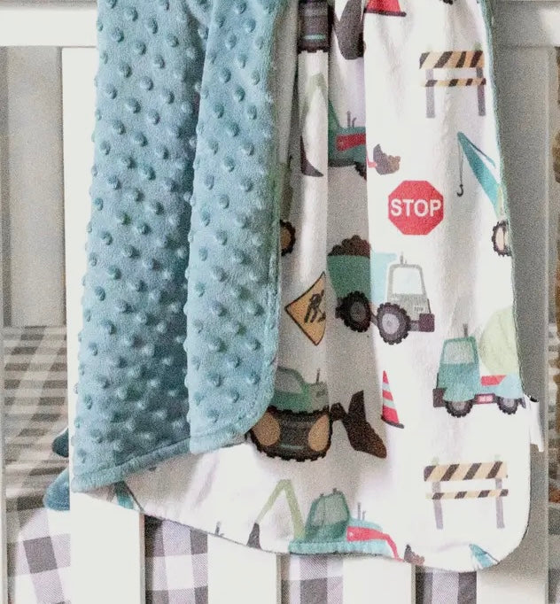 Baby & Toddler Minky Blanket - Construction Trucks