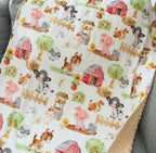 Baby & Toddler Minky Blanket - Farm Animals
