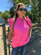 Urban Leopard Print Ruffle Sleeve Top