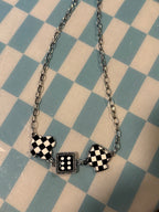 Western Card Theme Dice Necklace “Black Checkered”