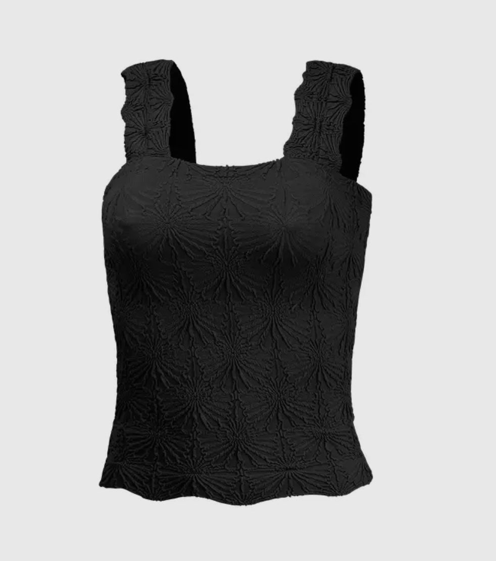 Flowers Jacquard Fitted Tank