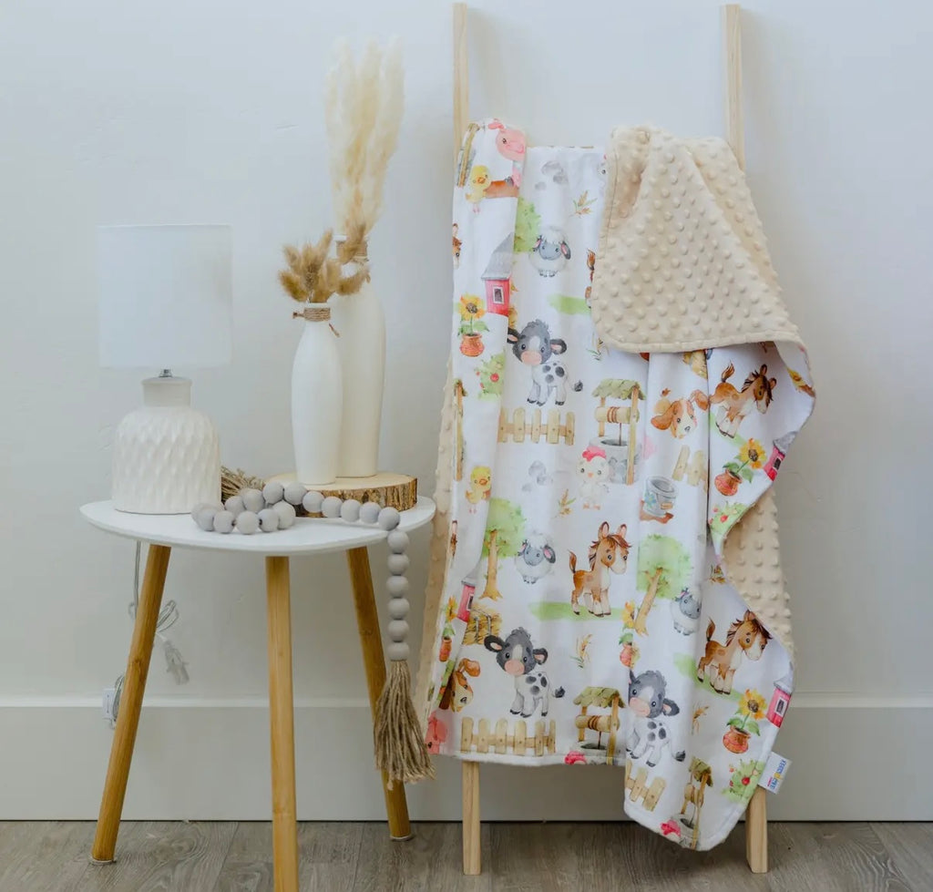 Baby & Toddler Minky Blanket - Farm Animals