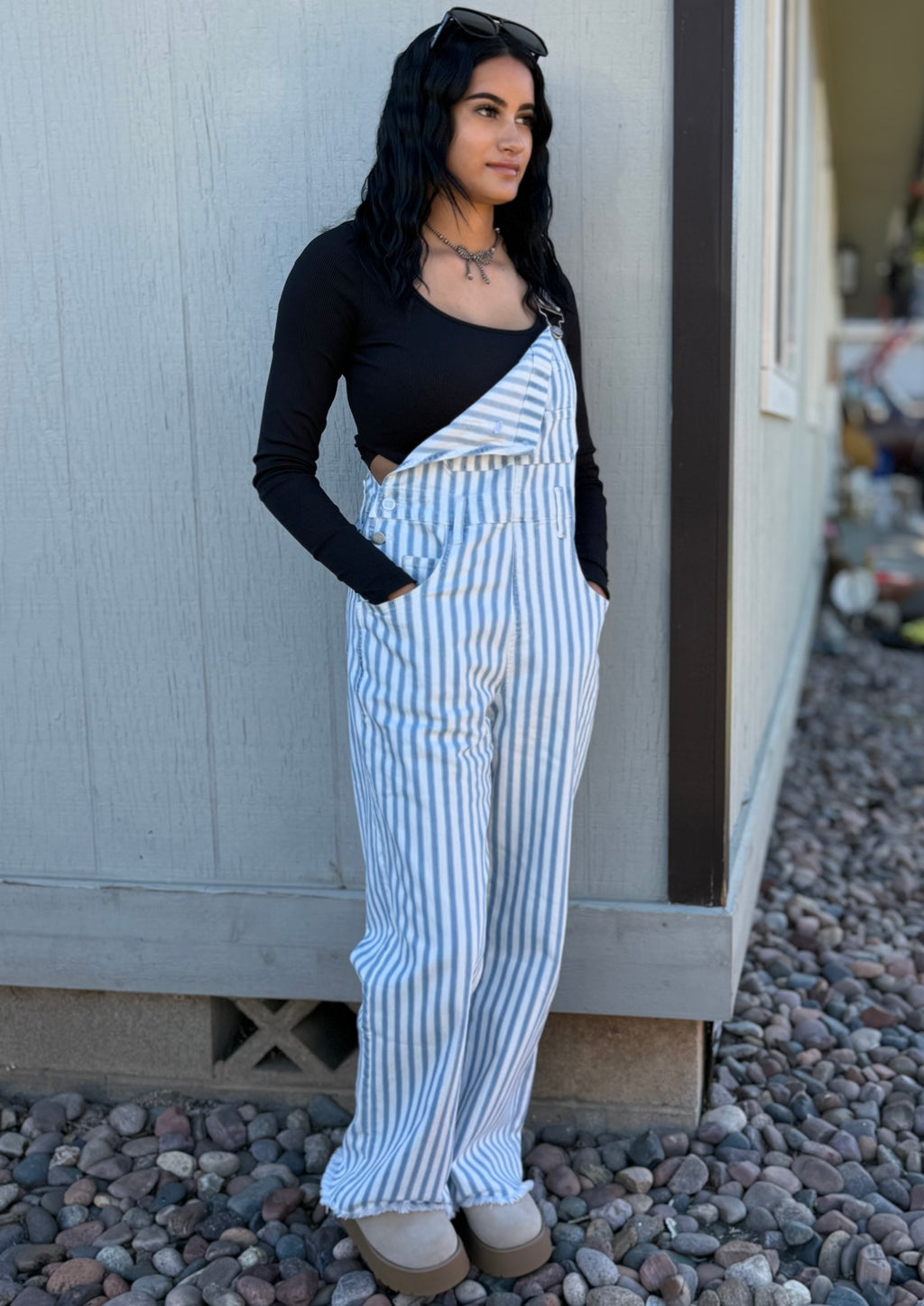 Dahlia Stripe Overalls