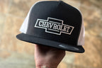Vintage Chevy Black/White Flatbill SnapBack