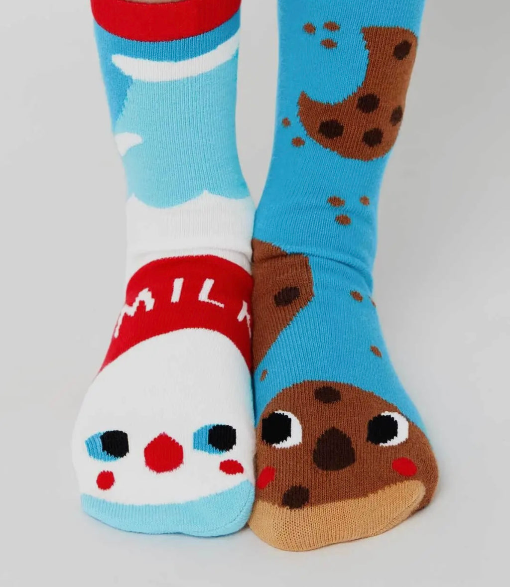 Milk & Cookies Fun Mismatched Socks Adult Socks