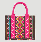Wrangler southwestern print crossbody canvas tote hot pink
