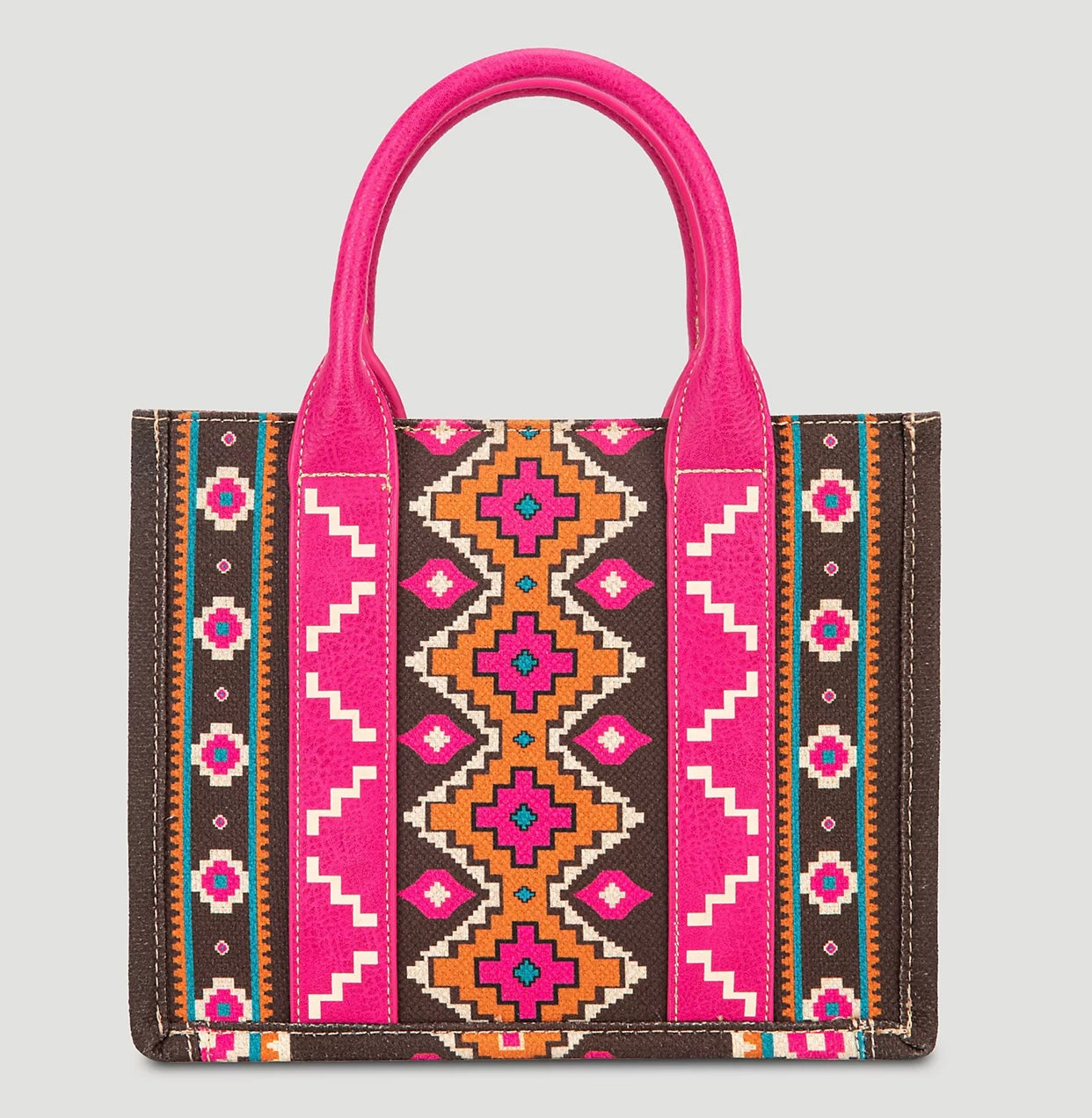 Wrangler southwestern print crossbody canvas tote hot pink