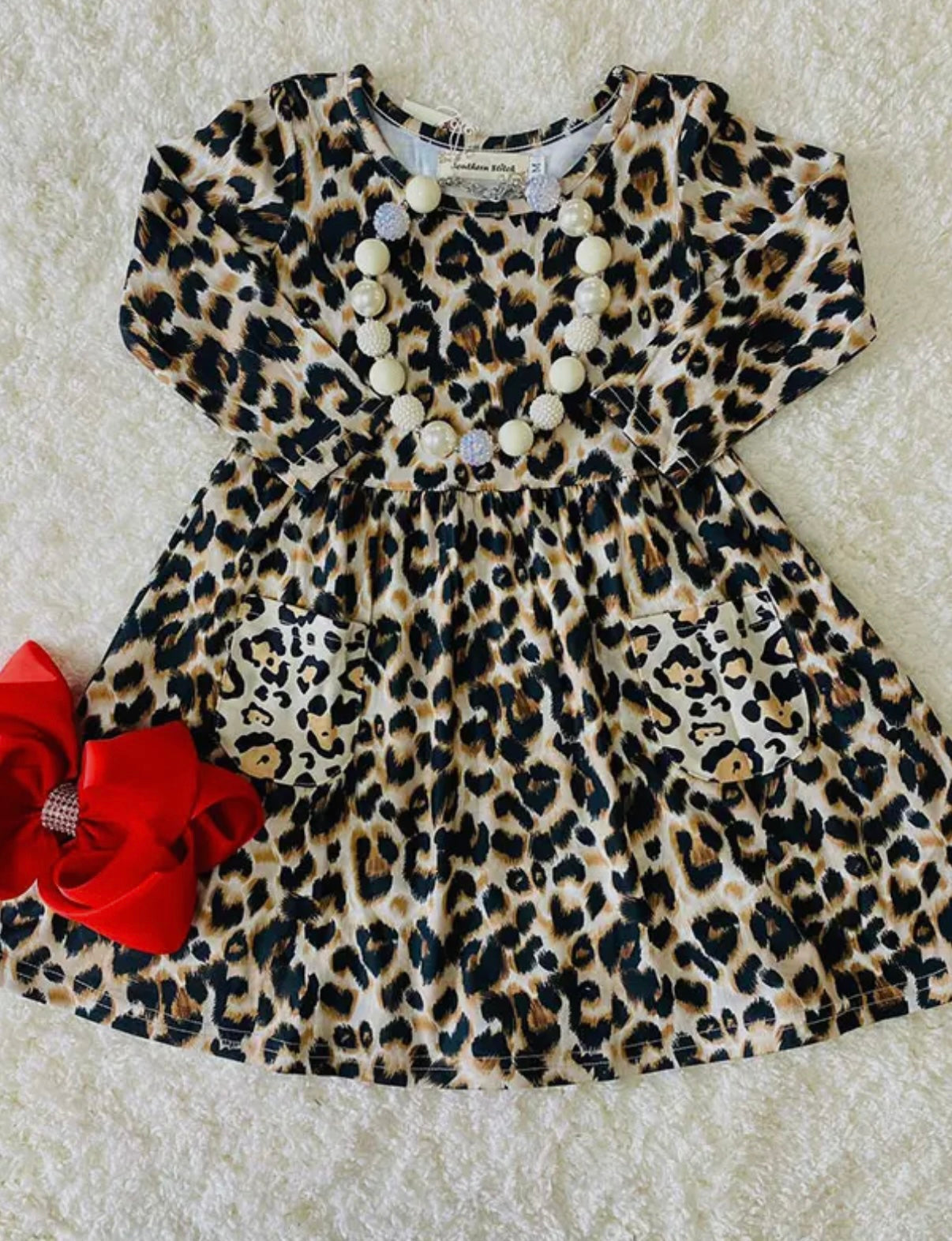 Leopard Printed
Long Sleeve Girls Dress