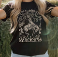 Black Western Cowboy 78 Graphic Crew Neck T-Shirt