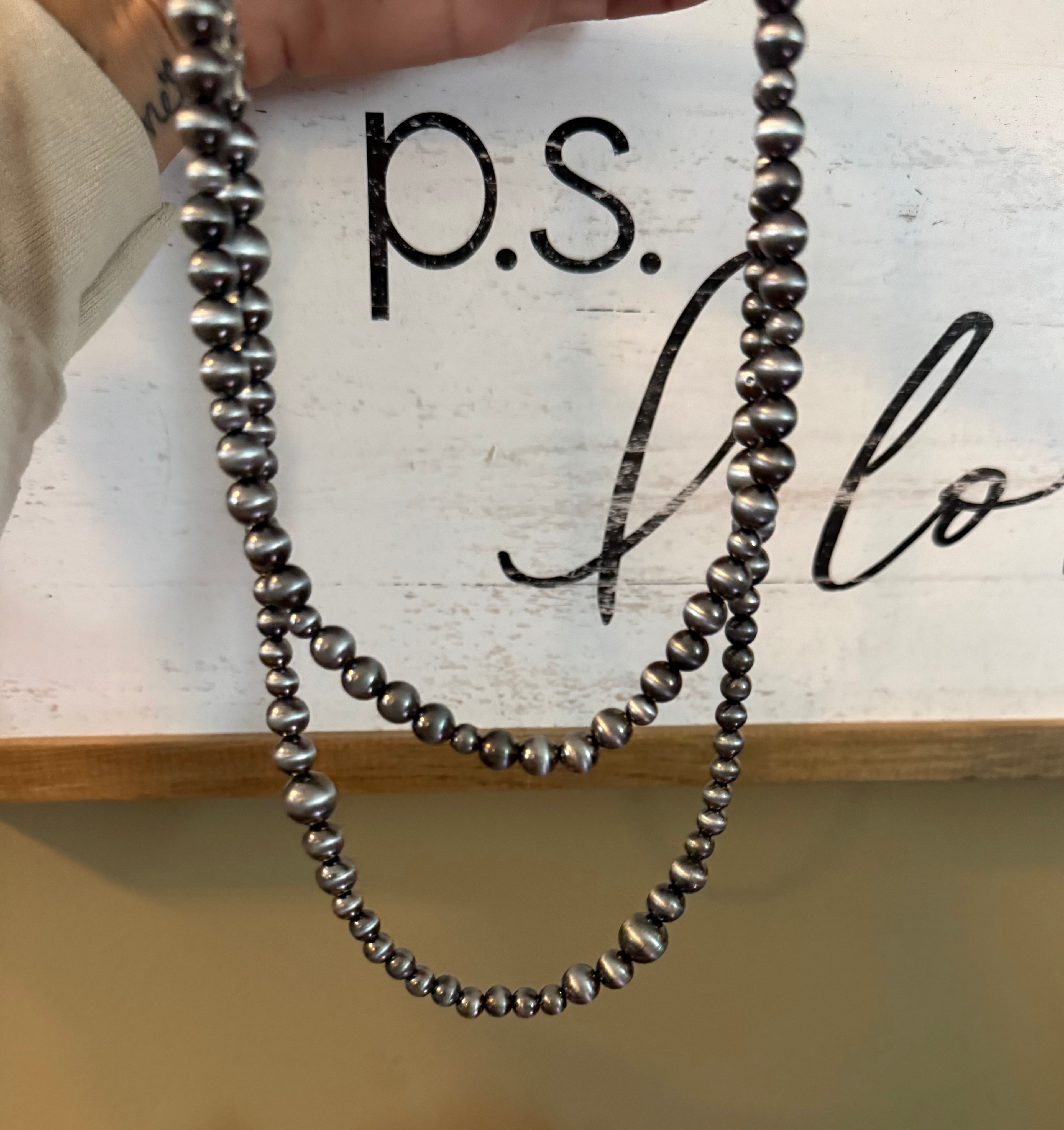 Western 2 Layer Navajo Style Pearl Necklace