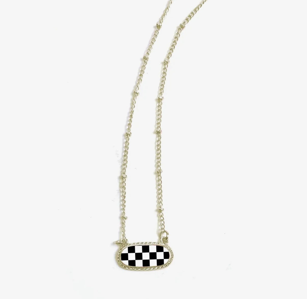 Checkered  Necklace “Gold”