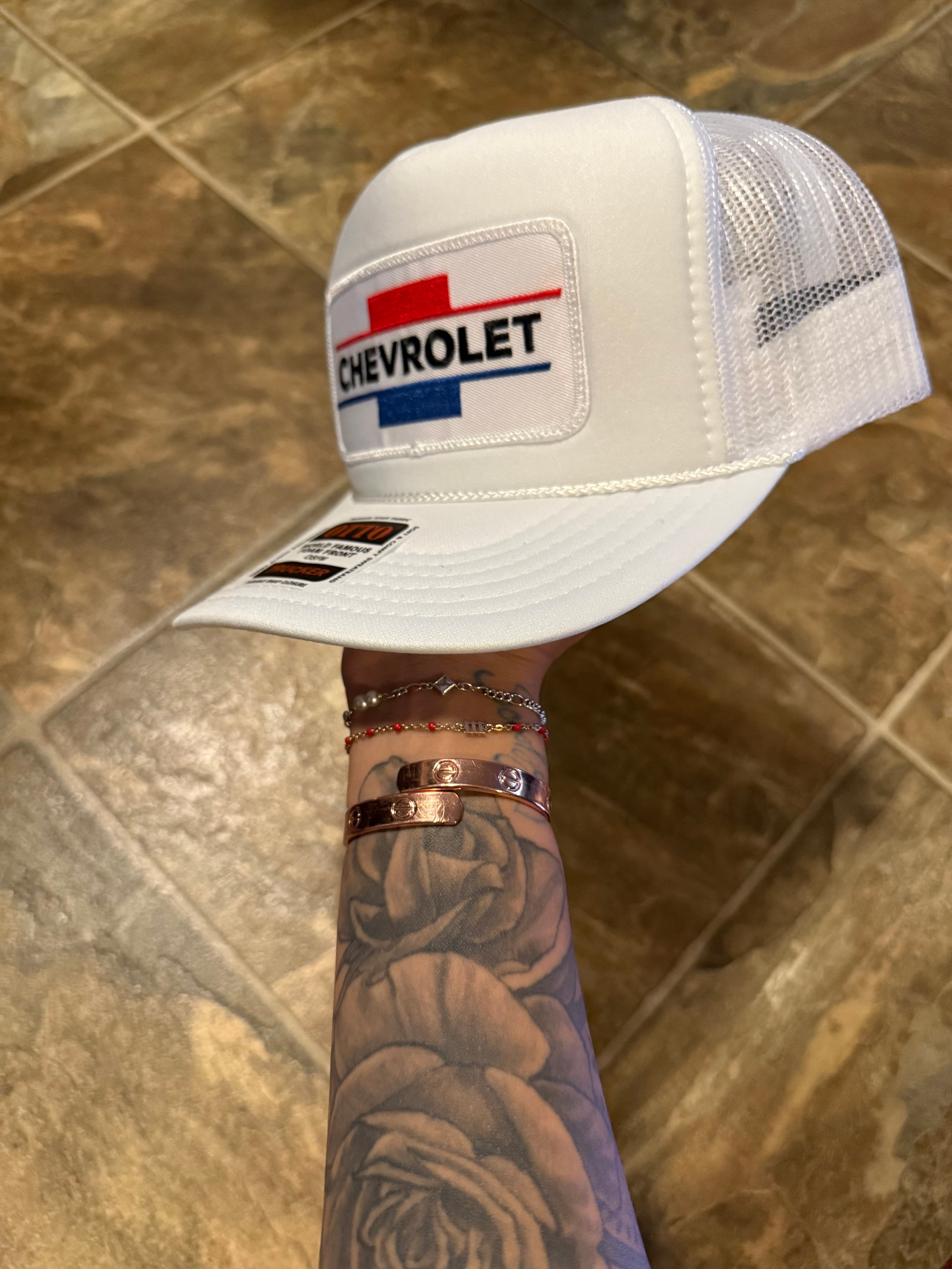 Chevy Classic Curved Bill Patch Hat “White”
