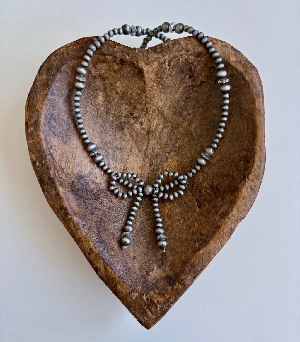 Western Navajo Style Bead Coquette Bow Necklace