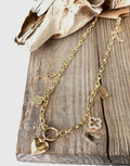 Heart Multi Charm Link Chain Necklace