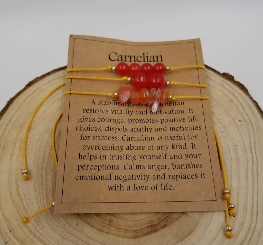Handmade Natural Crushed Stones Bracelet Set with Card