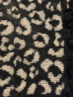 Women's Soft Fuzzy Leopard Print Poncho “Black/White”
