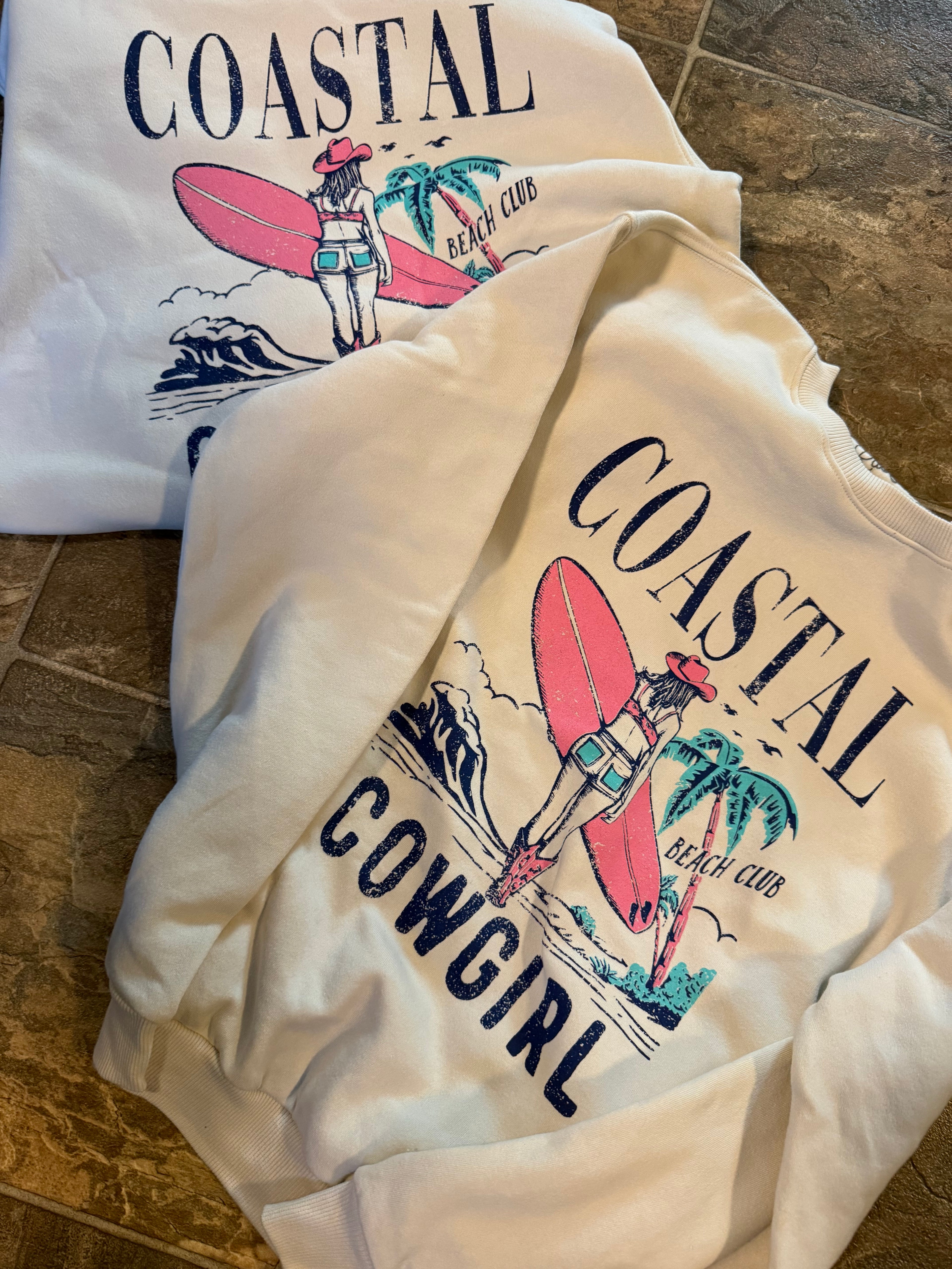 Coastal Cowgirl Beach Club Sweatshirt “Oat”