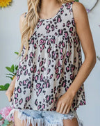 Western Apparel Animal Print Babydoll Top Pink