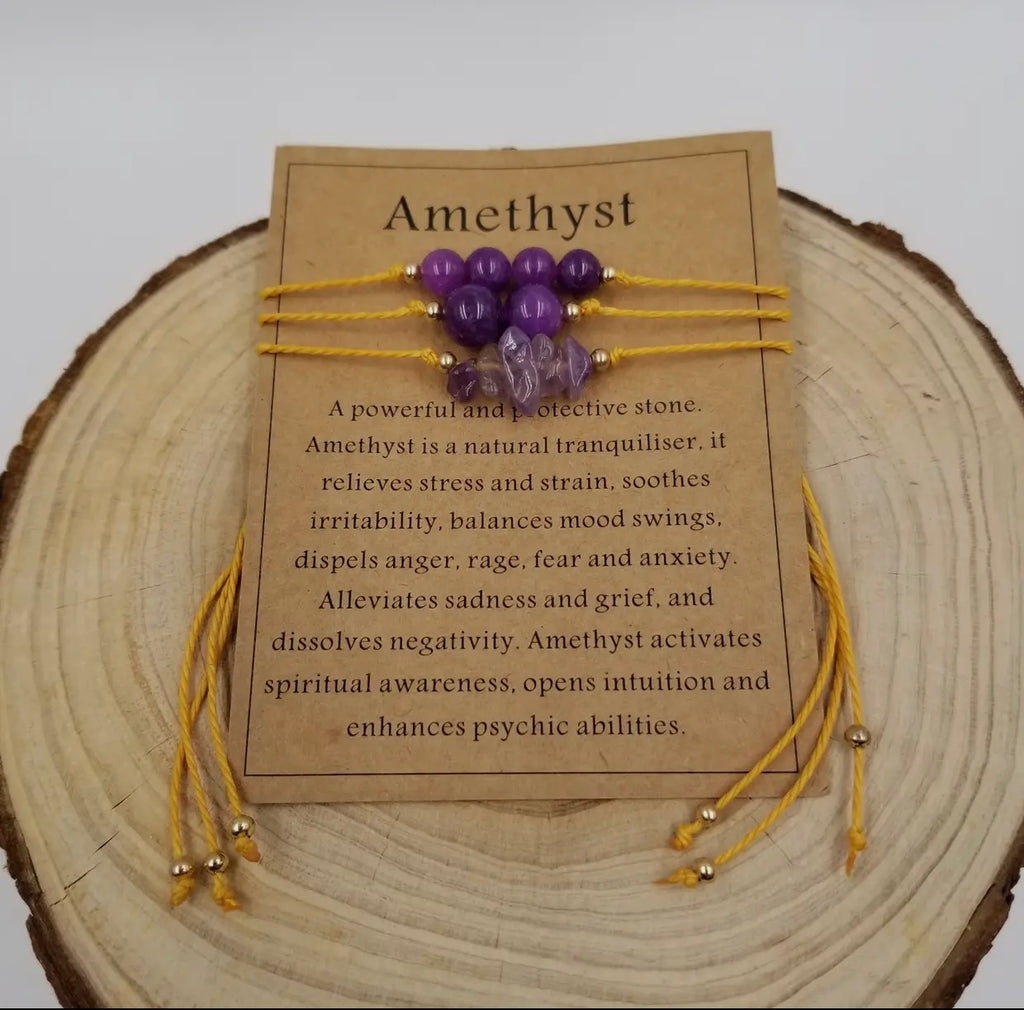 Handmade Natural Crushed Stones Bracelet Set with Card