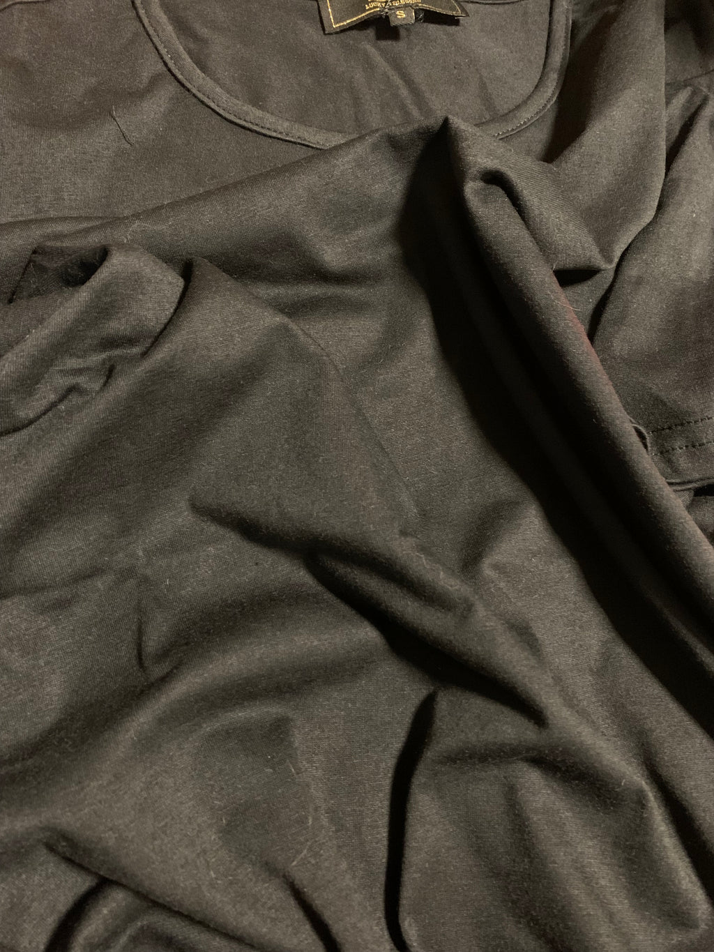 Black Crewneck W Hi Low Hem Plus Size Top
