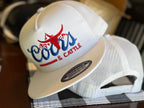 Coors And Cattle Embroidered Flatbill Hat “White”