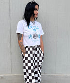 Coors Banquet Crop Top  “White/Light Blue” Tee