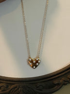 Dainty Heart Pearl Pendant Necklace
