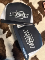 Vintage Chevy Black/White Flatbill SnapBack