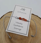 Handmade Birthday Stone Natural Stone Bracelet with Card